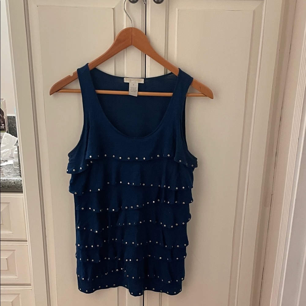 Design History Navy Tank Top with Stud Details